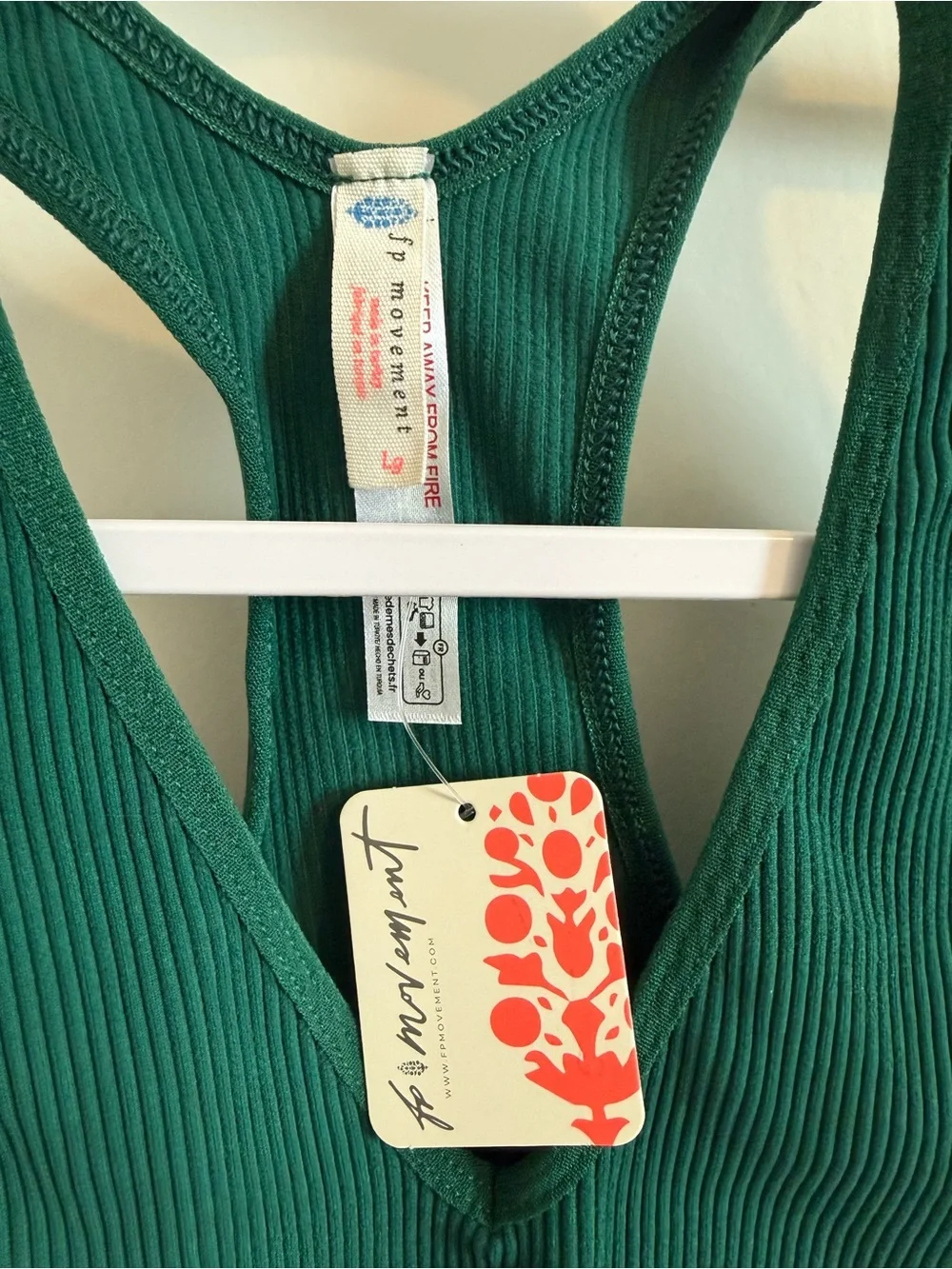 FP Movement by Free People Ribbed Racerback Crop Top - Forest Green - Picture 3 of 3